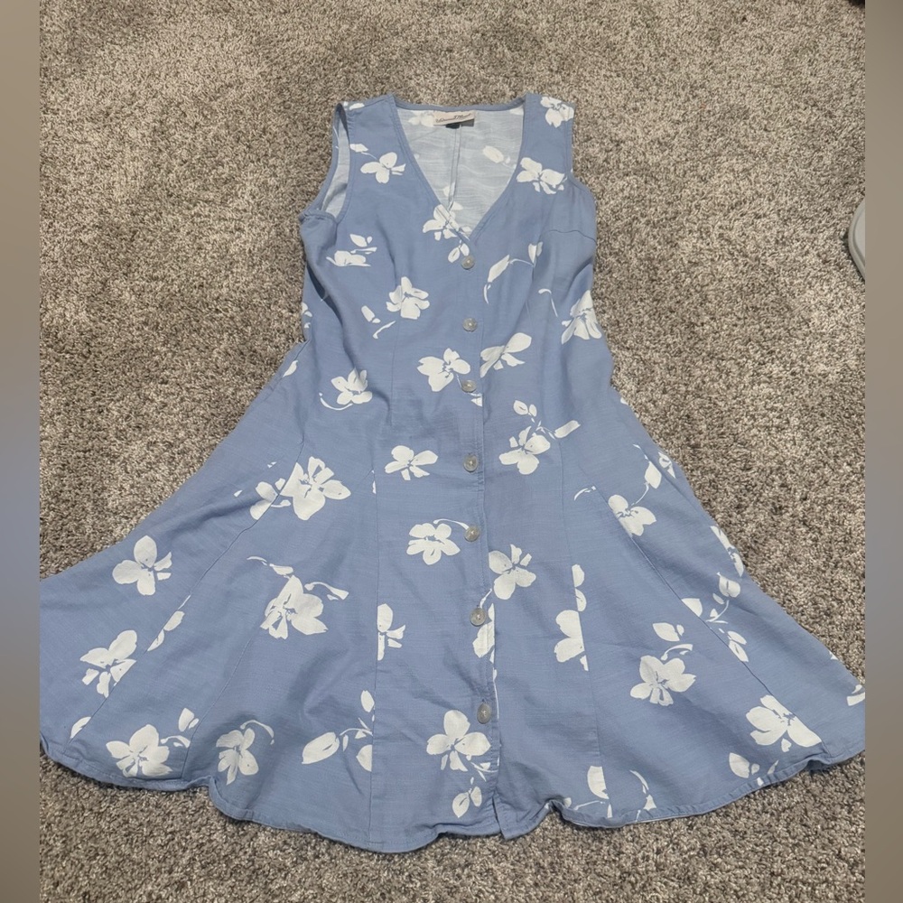 Universal Thread Light Blue Floral Button-Front Mini Dress